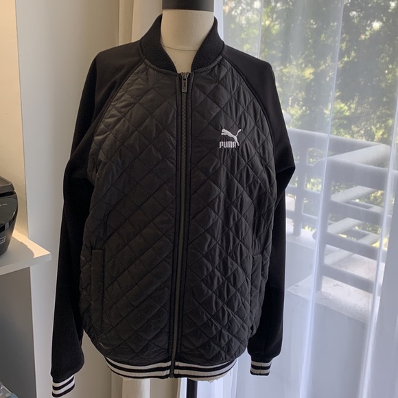 Puma Black Quilted Lifestyle Jacket size M - Picture 2 of 14